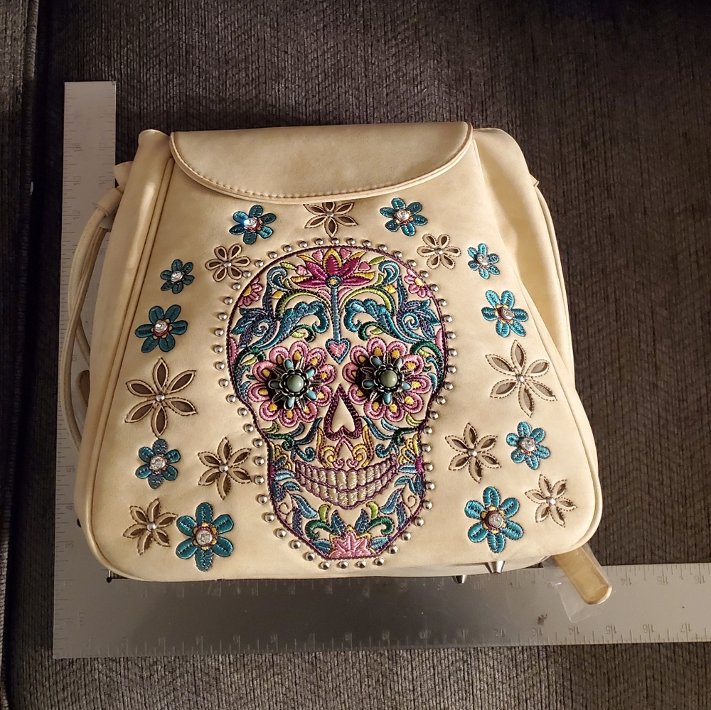 Montana West Embroidered Sugar Skull Backpack